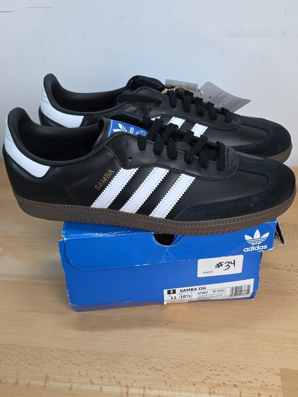 adidas Samba Classic Black with White Stripes Men 11
